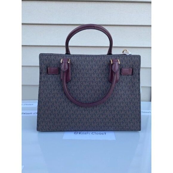 Michael Kors MK Hamilton Medium Satchel Tote Bag - Merlot - Picture 6 of 11